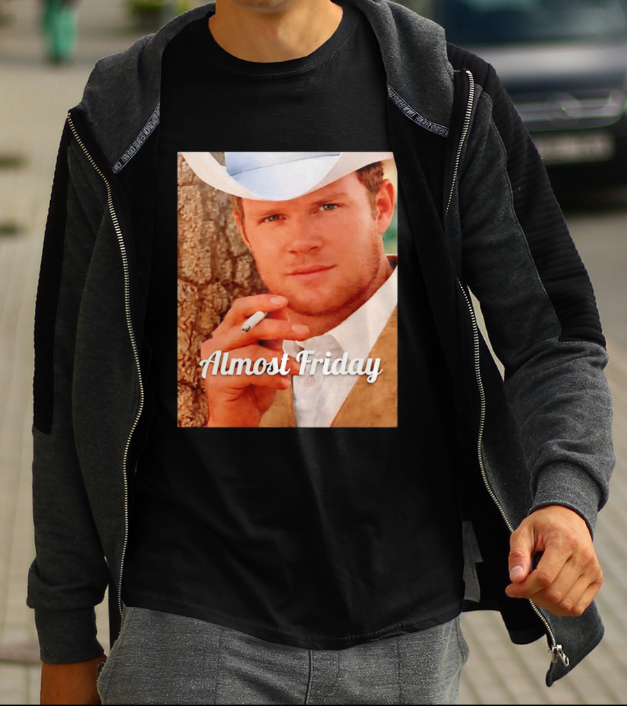 Almost Friday Cowboy Smoking Cigarette T-Shirt