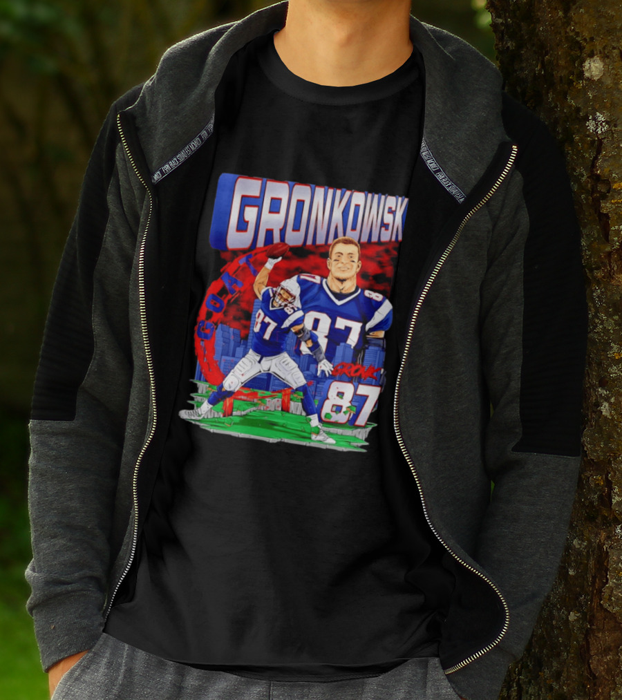 Gronkowski Goat 87 Football Player Tight End Action T-Shirt
