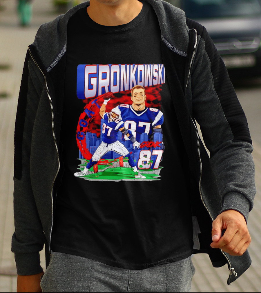 Gronkowski Goat 87 Football Player Tight End Action T-Shirt