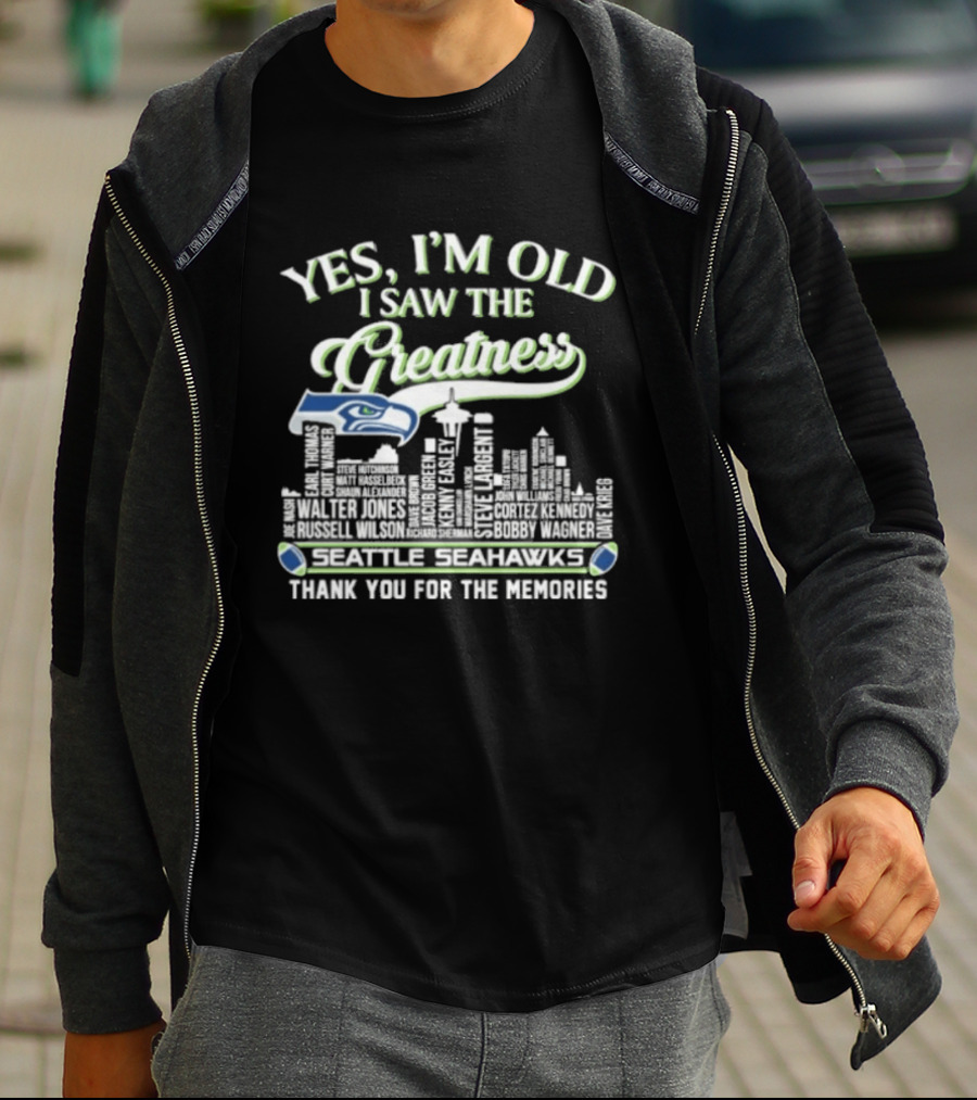Seattle Seahawks Greatness Skyline Thank You For The Memories T-Shirt