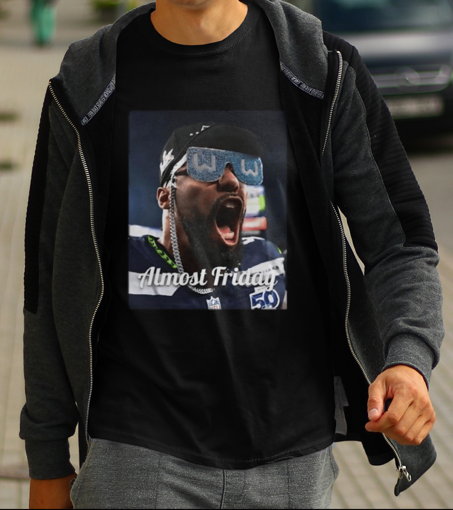 Leonard Williams Glasses Seahawks Almost Friday 50 Yard Line Celebration T-Shirt