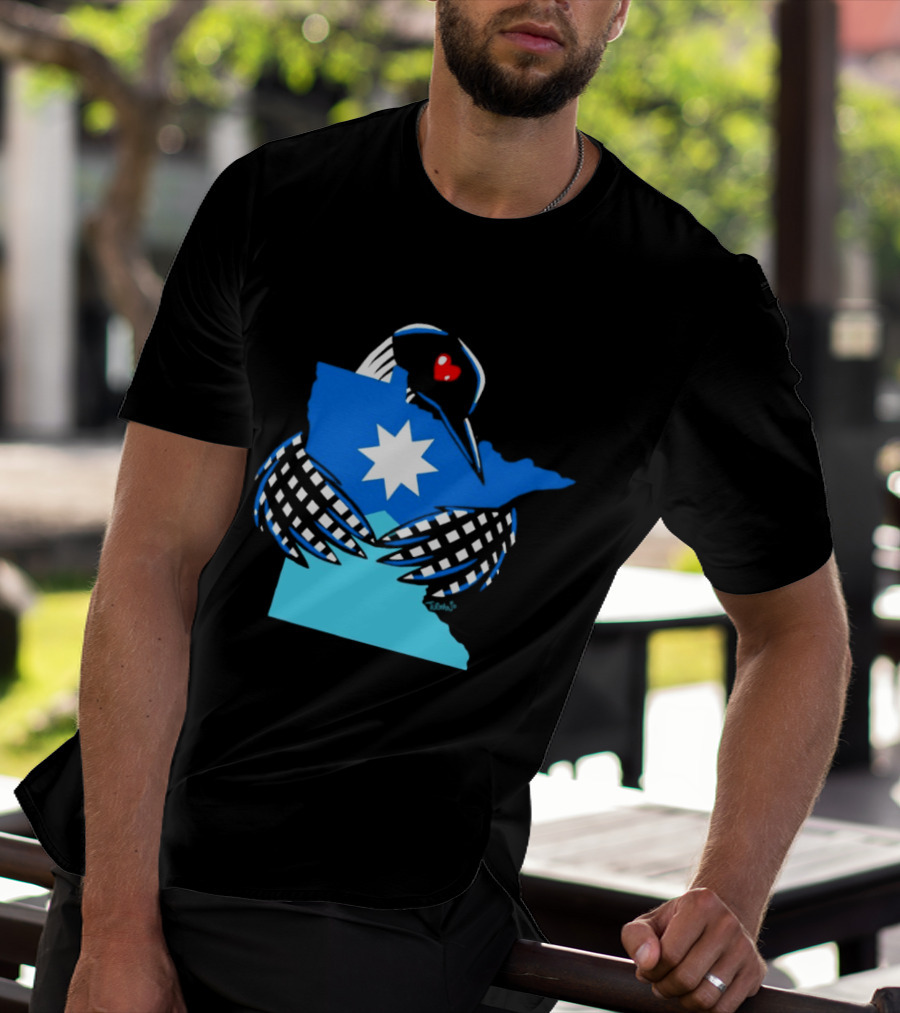 Loon I Love Minnesota Star Symbol Blue T-Shirt