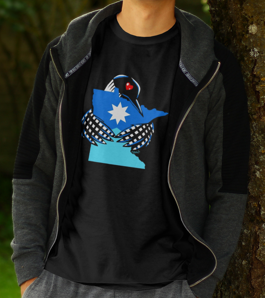 Loon I Love Minnesota Star Symbol Blue T-Shirt