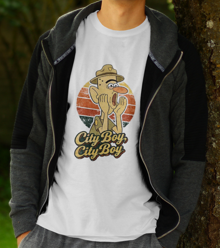 City Boy City Boy Gravity Falls Meme Retro Vintage Cartoon T-Shirt