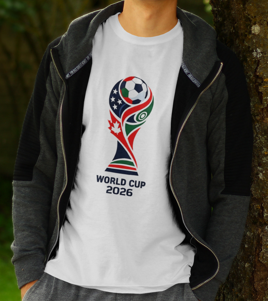 World Cup 2026 Trophy With Soccer Ball And Maple Leaf T-Shirt
