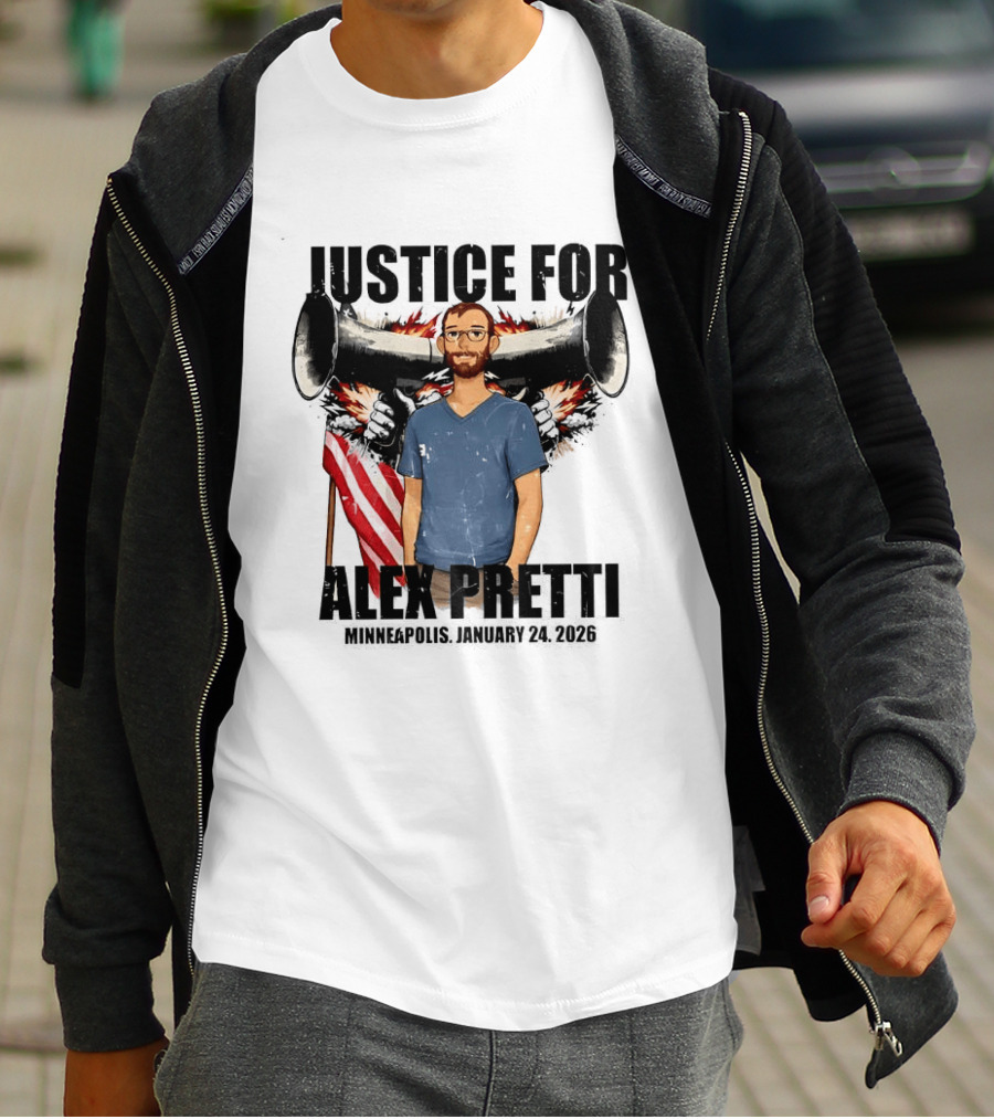 Justice For Alex Pretti Minneapolis January 24th 2026 ICE Shooting Abolish ICE T-Shirt