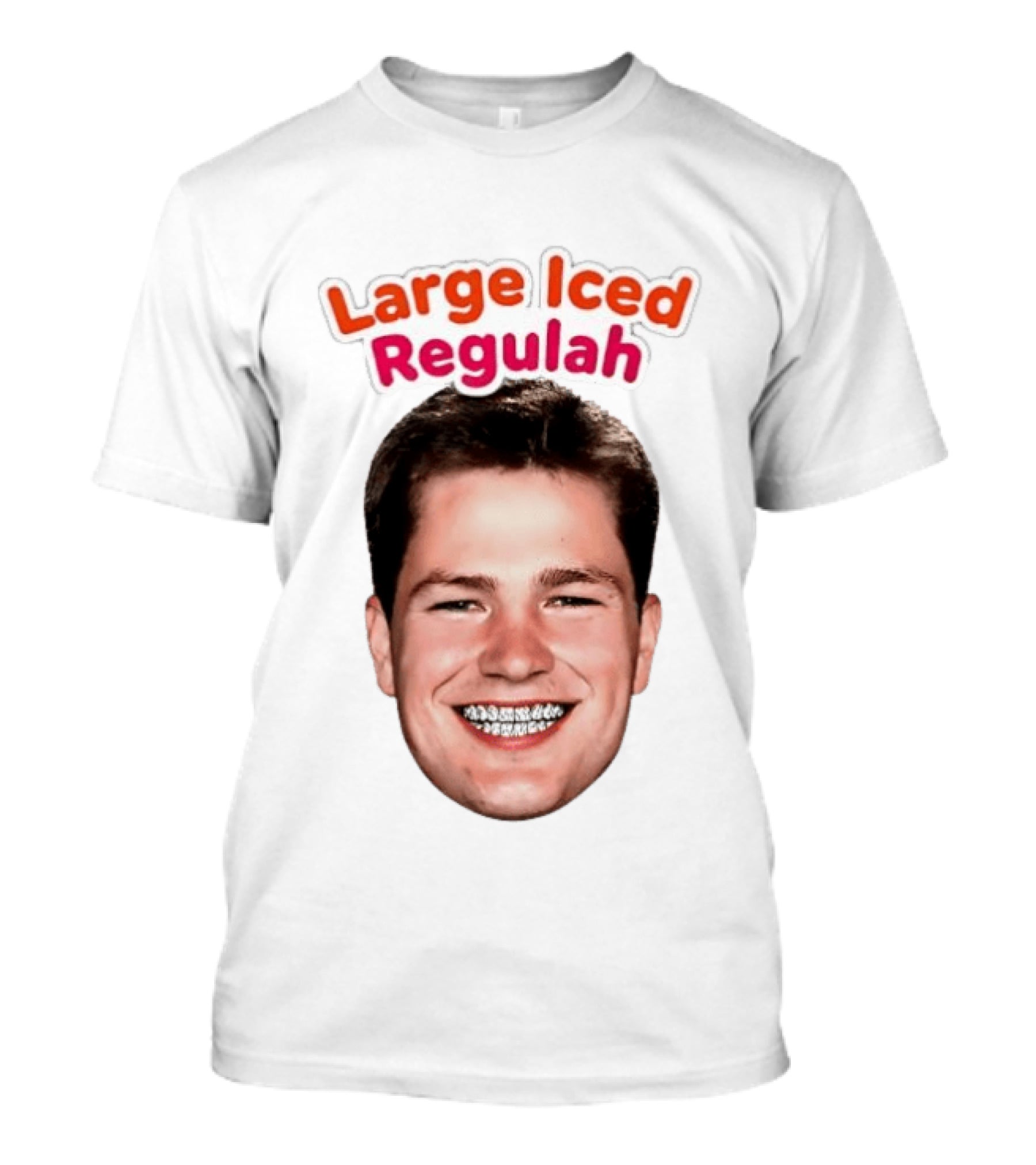 Large Iced Regulah Drake Maye Patriots Team Face T-Shirt