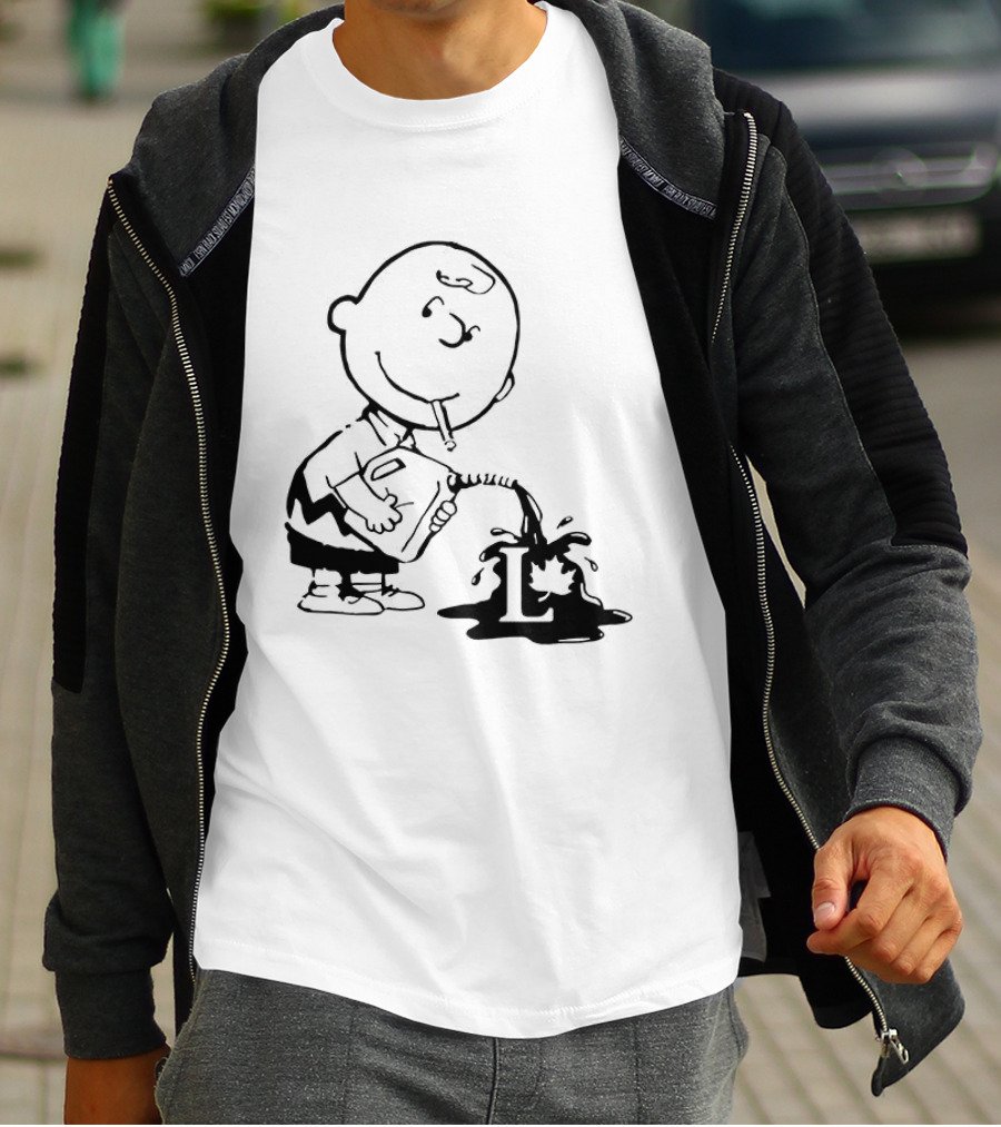 Charlie Brown Watering Flower Political Cartoon T-Shirt