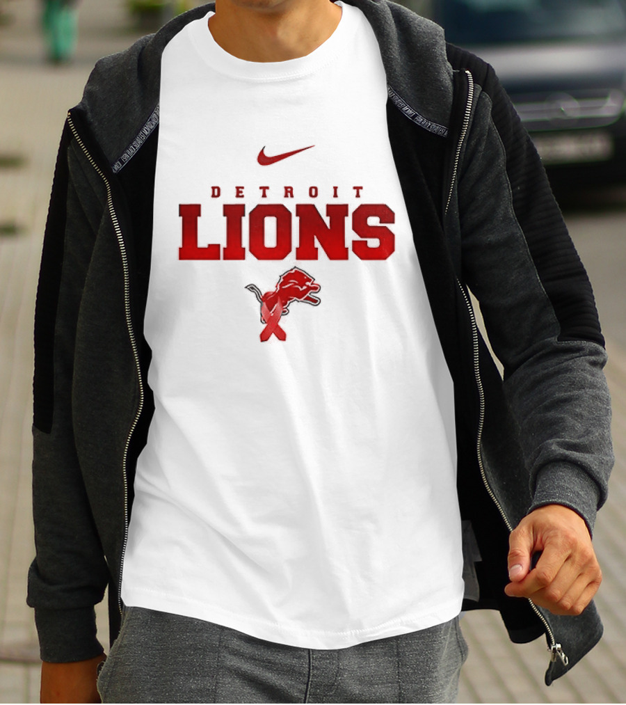 Nike Detroit Lions Red February We Wear Red American Heart Month T-Shirt