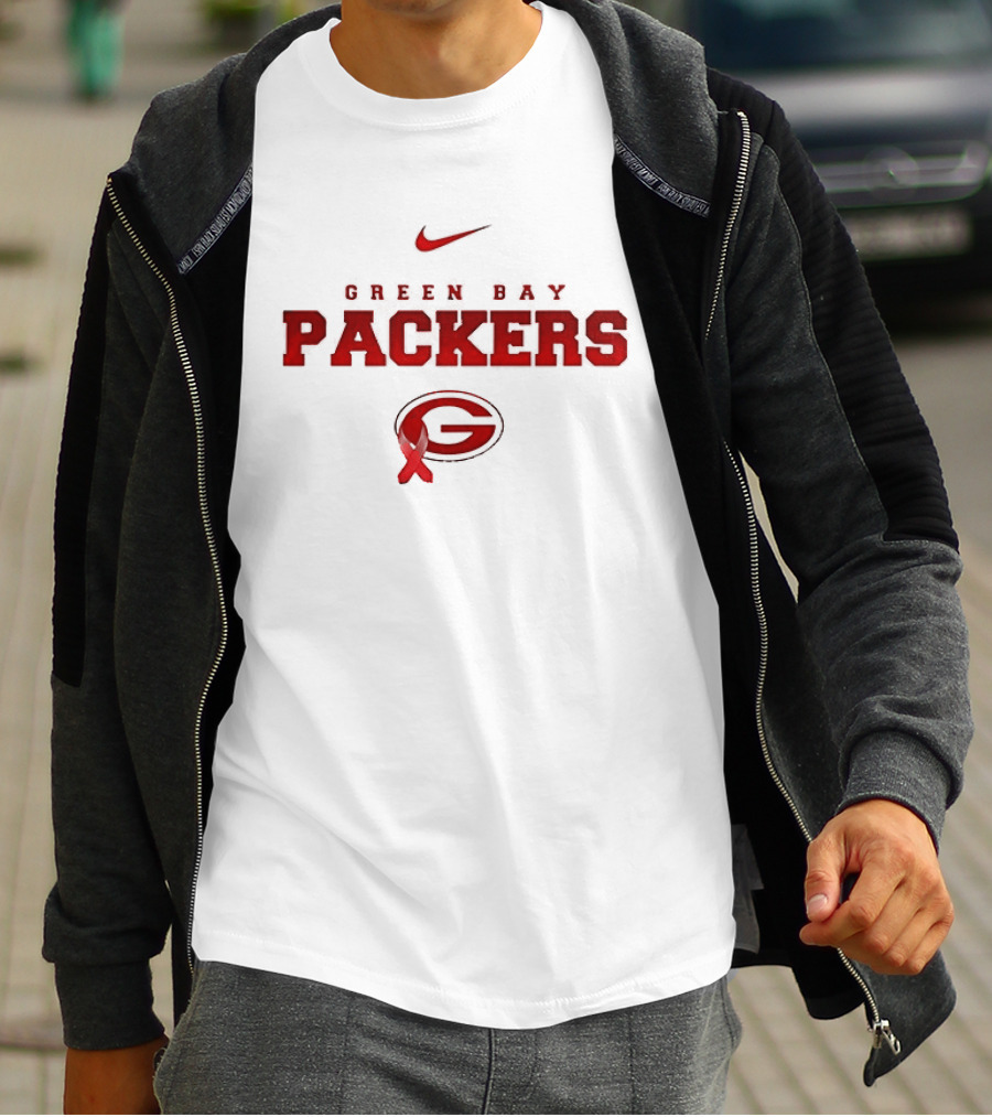 Green Bay Packers Nike February Wear Red American Heart Month T-Shirt