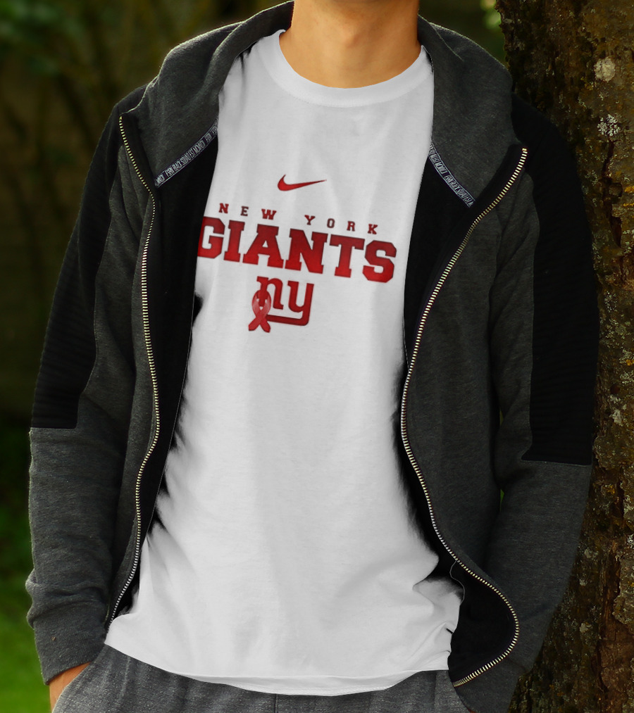 New York Giants Red February American Heart Month Nike Collaboration T-Shirt