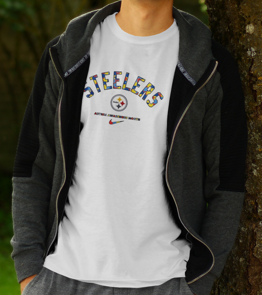 Pittsburgh Steelers Autism Awareness Month Puzzle T-Shirt