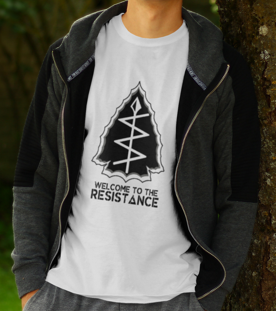 Welcome To The Resistance Rebel Abolish Ice Military Antifascist Patch Arrowhead T-Shirt