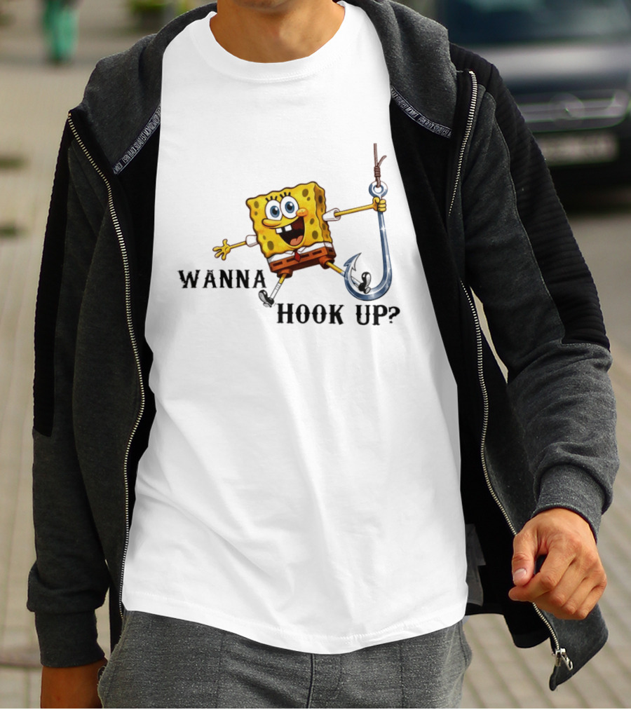 SpongeBob SquarePants Wanna Hook Up Funny Hook Adventure T-Shirt