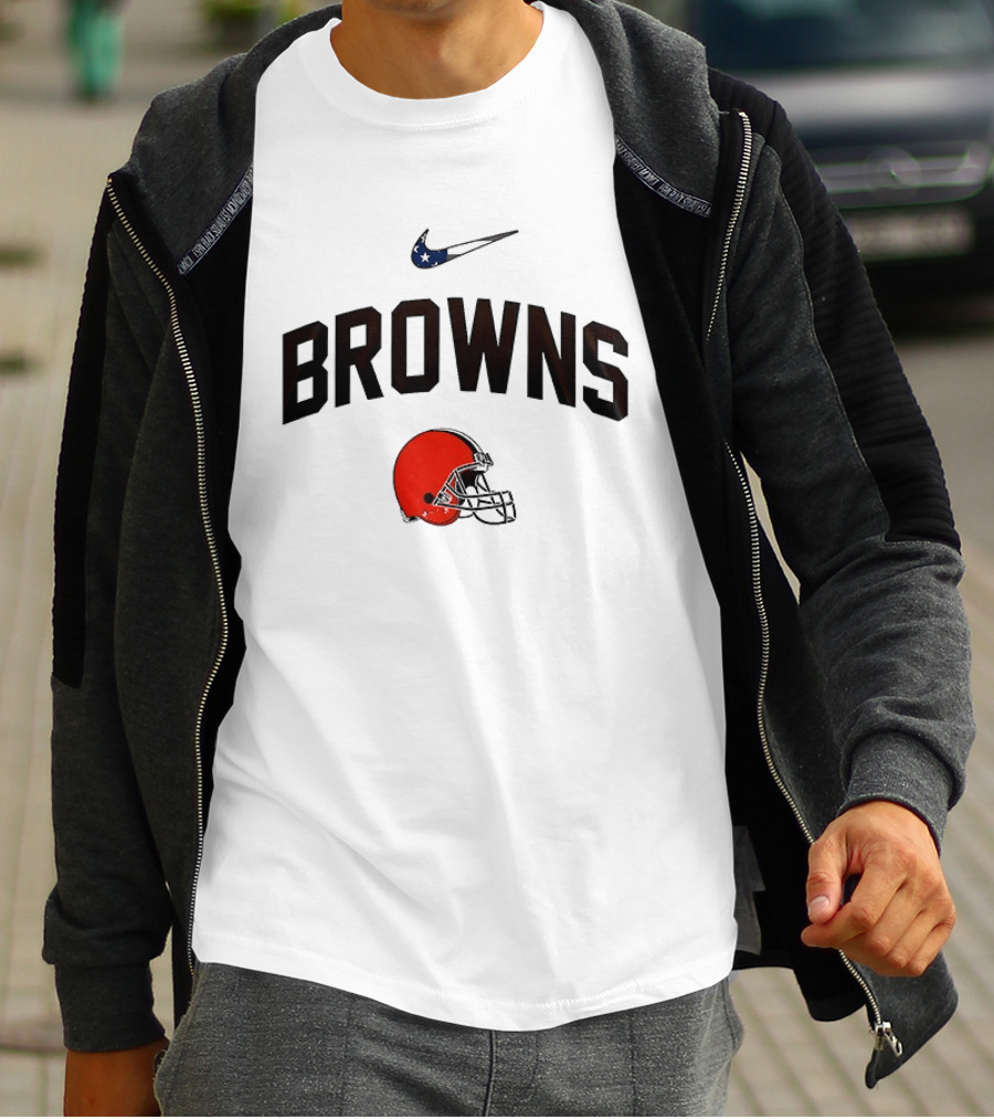 Cleveland Browns Nike Football Helmet Support T-Shirt