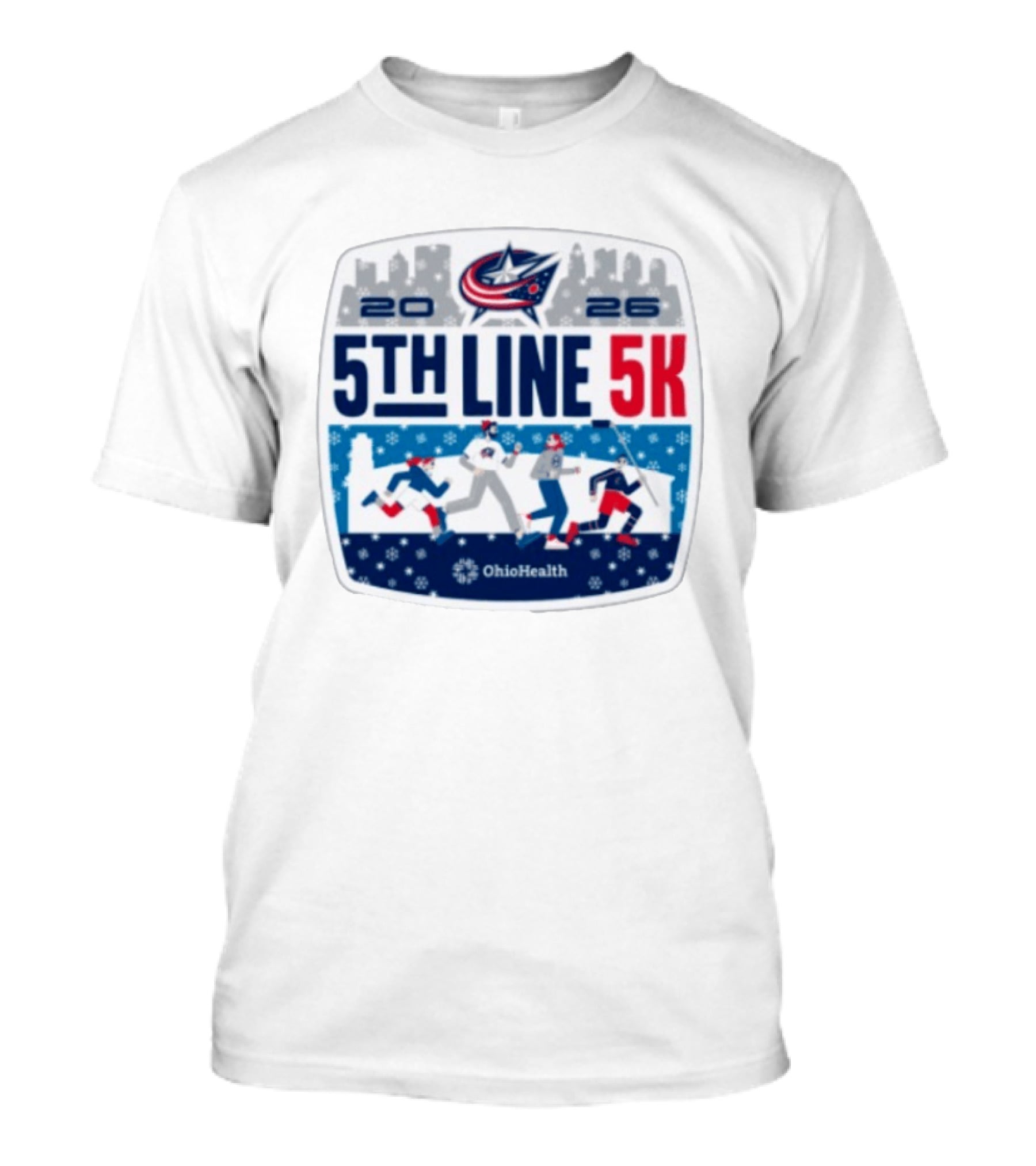 Columbus Blue Jackets 2026 5th Line 5K OhioHealth Event T-Shirt