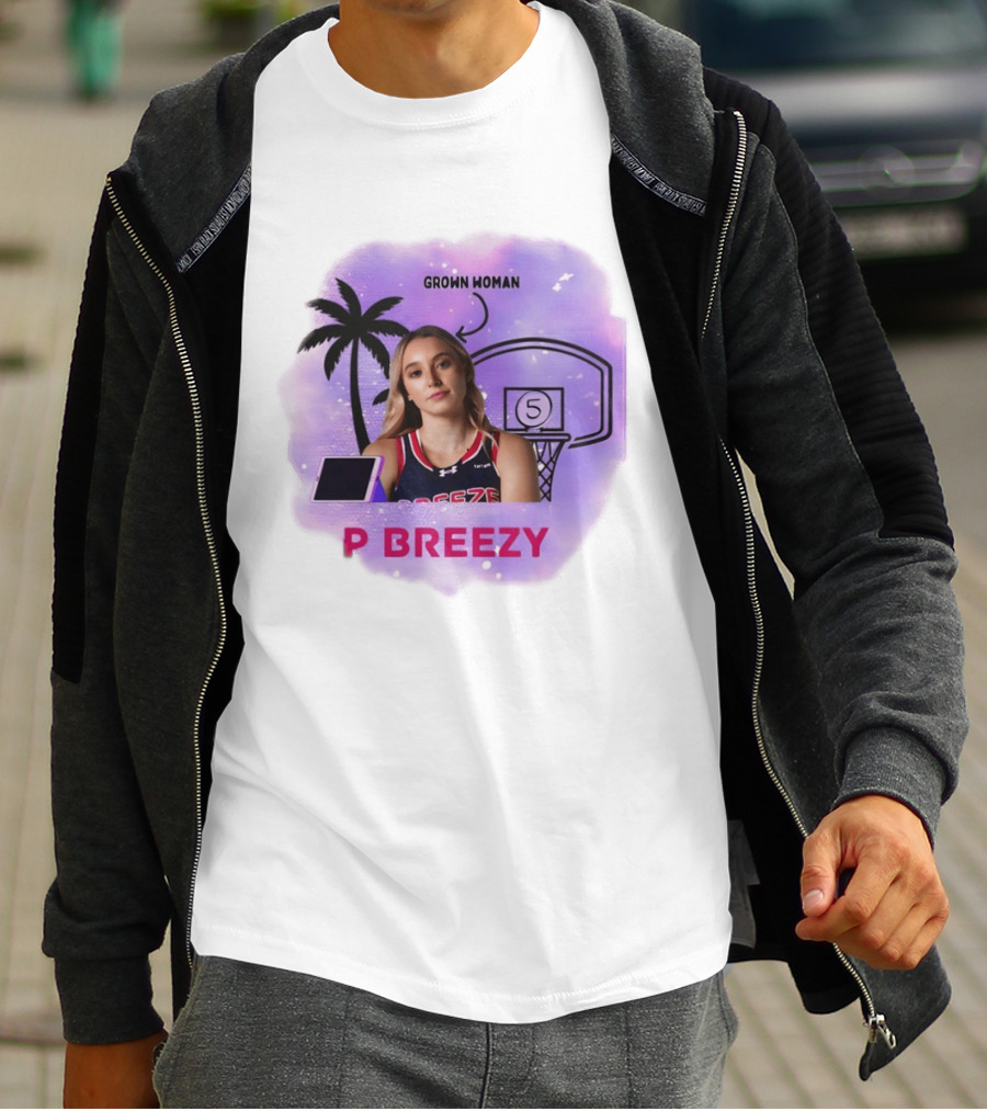 Grown Woman P Breezy Basketball Palm Tree T-Shirt