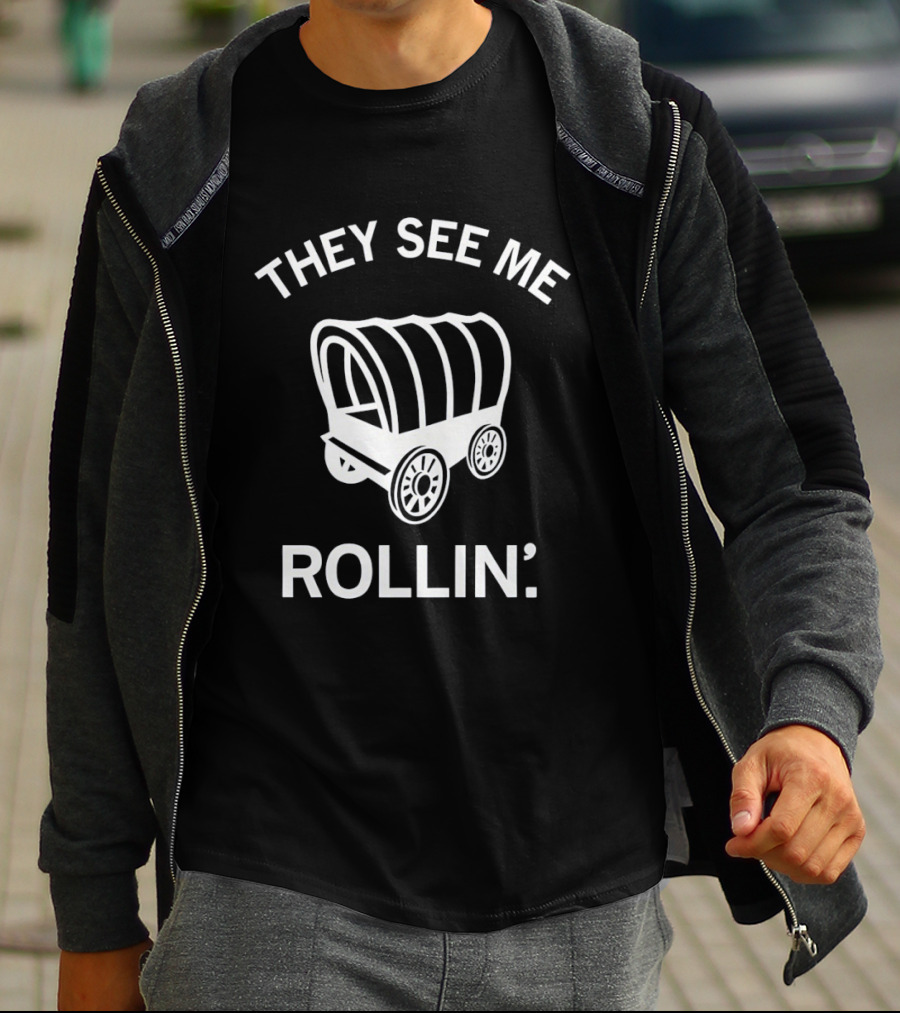 Boomer Sooner Oklahoma They See Me Rollin' Wagon T-Shirt