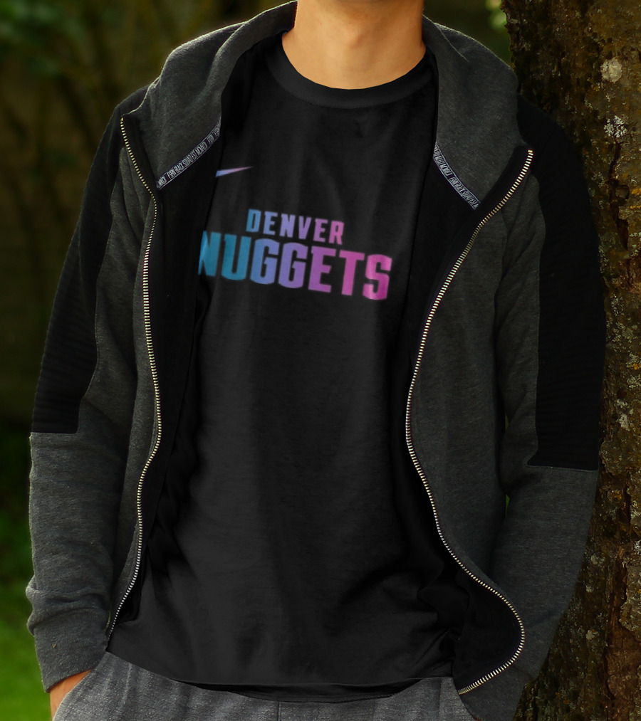 Nike Denver Nuggets Cyberpunk Style Retro Neon T-Shirt