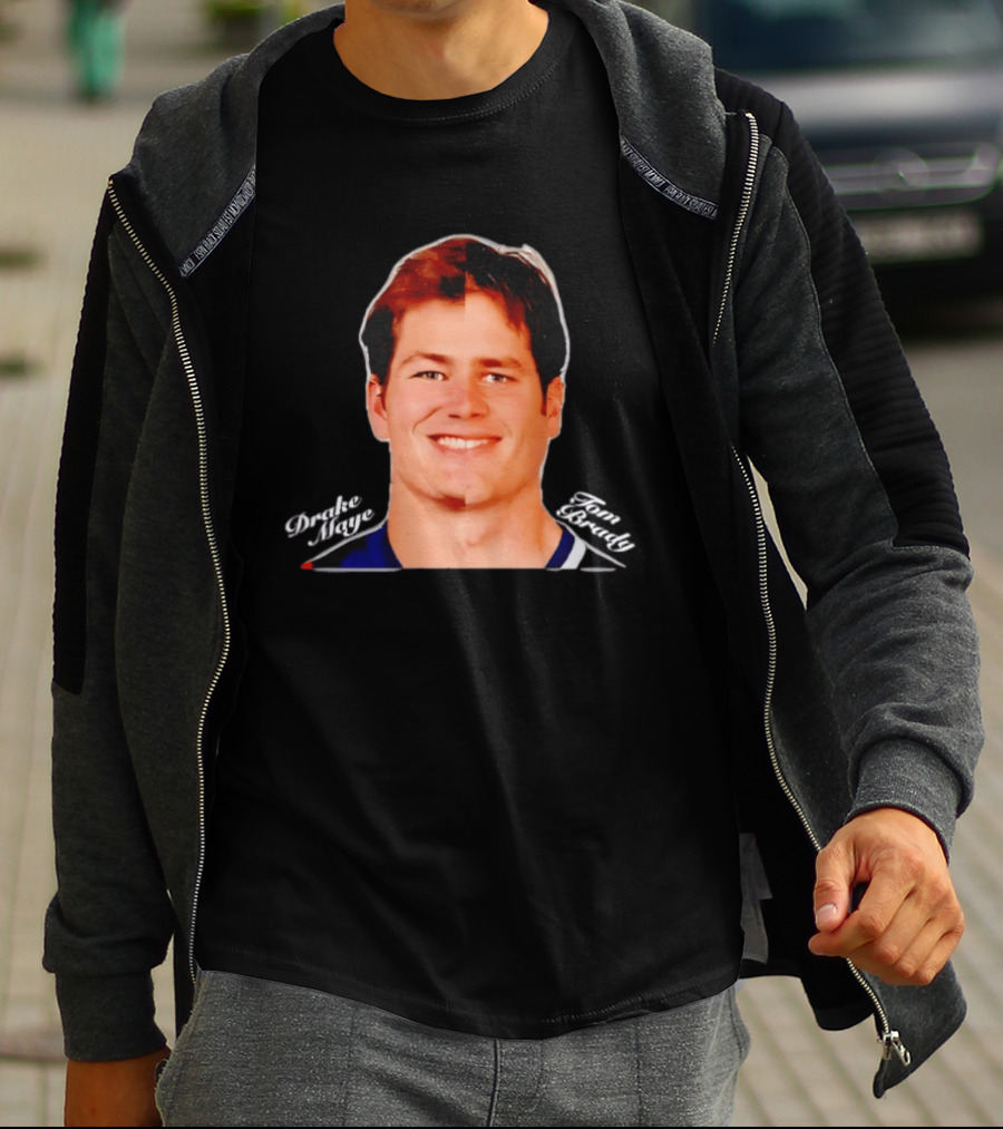 Drake Maye Tom Brady Face Mashup T-Shirt