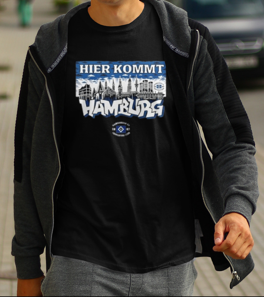 Hamburger SV Hier Kommt Hamburg 2026 Nur Der HSV Skyline T-Shirt