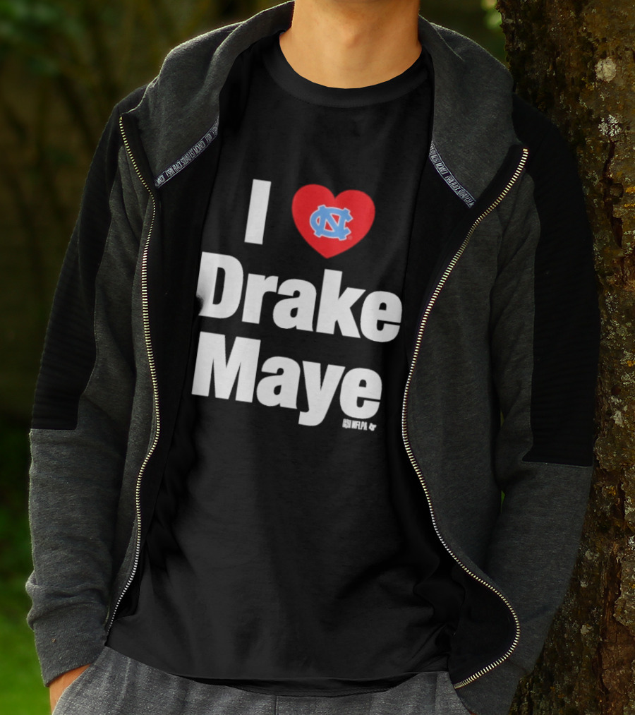 North Carolina Tar Heels I Heart Drake Maye UNC T-Shirt