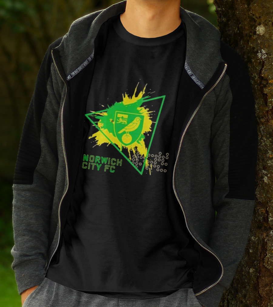Norwich City FC Junior Crest Splash Triangle T-Shirt
