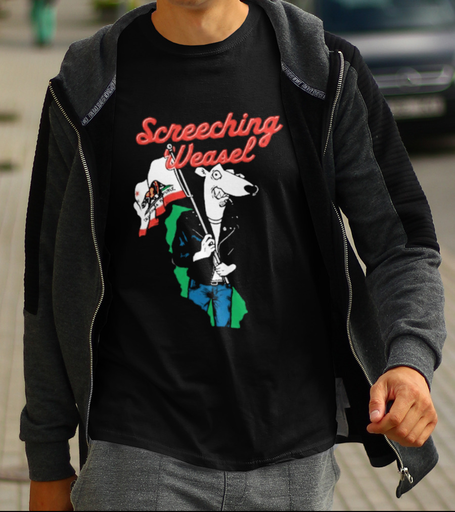 Screeching Weasel California Flag Bearer T-Shirt