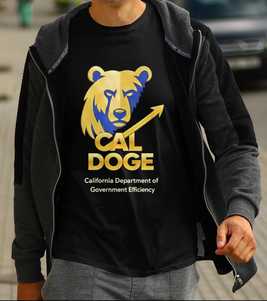 CAL DOGE California Department Of Government Efficiency Bear Arrow T-Shirt
