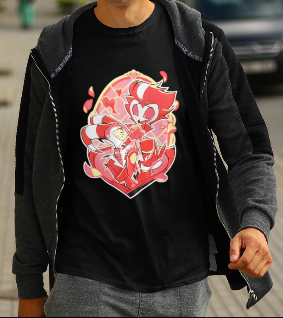 Helluva Boss Stolas Blitz Hearts Romantic Cartoon Fan T-Shirt