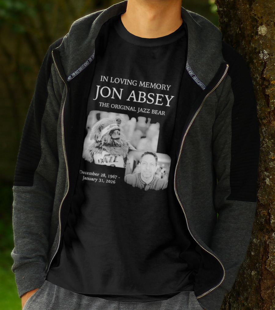 In Loving Memory Jon Absey The Jazz Bear December 28 1967 January 31 2026 Utah Jazz T-Shirt
