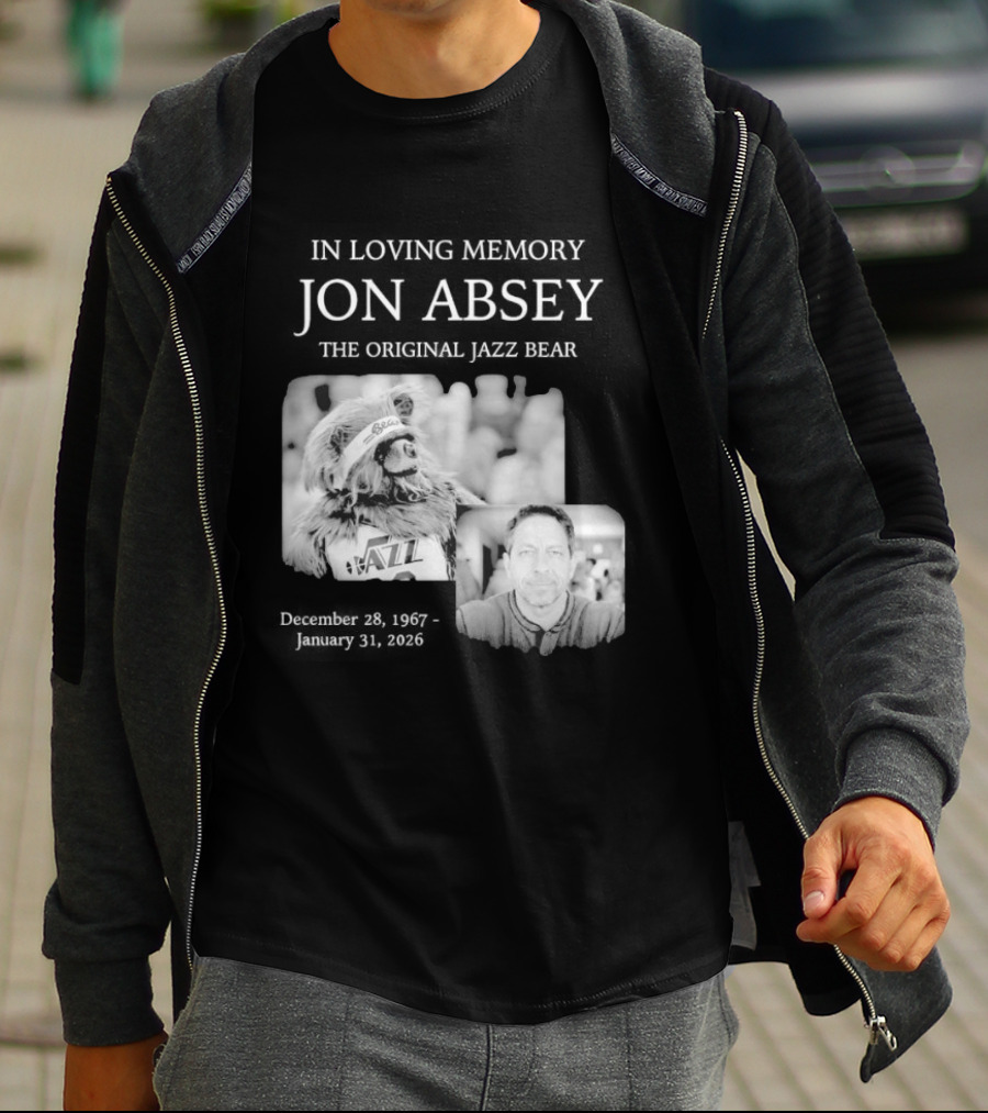 In Loving Memory Jon Absey The Jazz Bear December 28 1967 January 31 2026 Utah Jazz T-Shirt