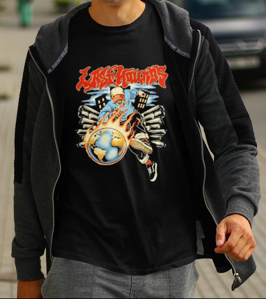 Last Hounds Tour Feb 2026 Flaming Globe T-Shirt