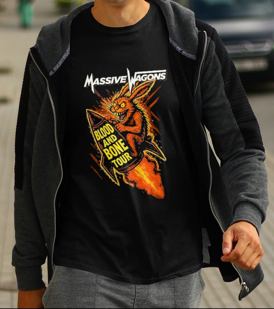 Massive Wagons Blood And Bone European Tour Rocket Demon T-Shirt