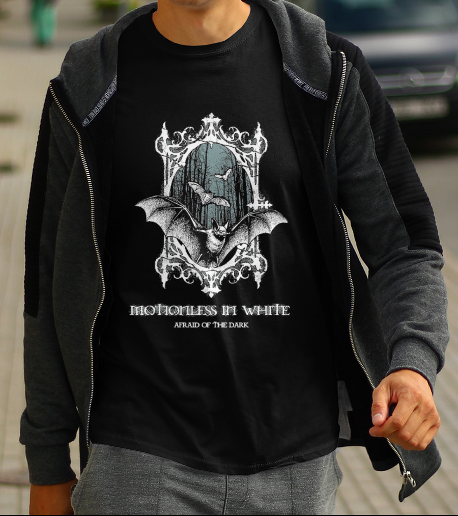 Motionless In White Afraid Of The Dark Bats And Trees Forest Scene T-Shirt