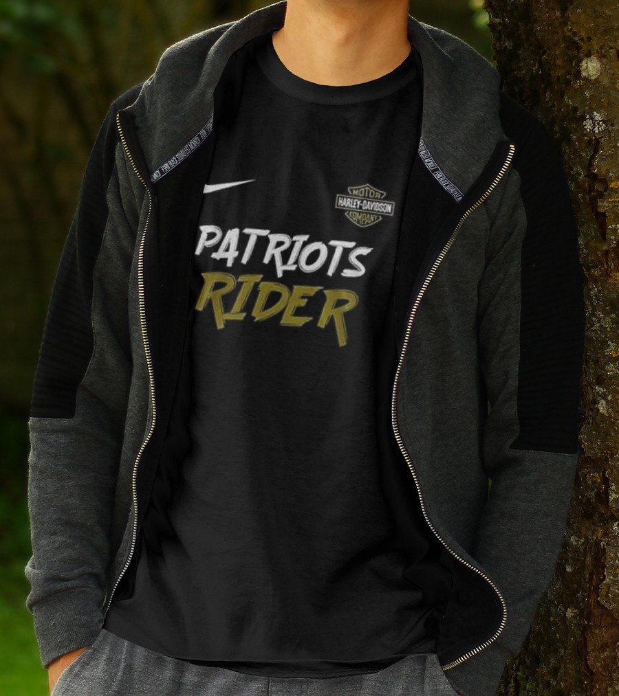 Nike Patriots Rider Harley Davidson Go Patriots Motorcycle T-Shirt