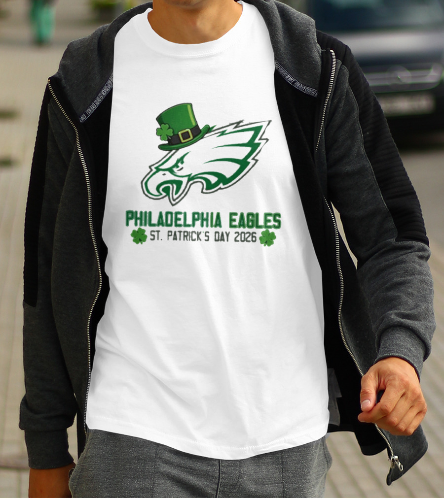 Philadelphia Eagles St. Patrick's Day 2026 Shamrock Hat T-Shirt