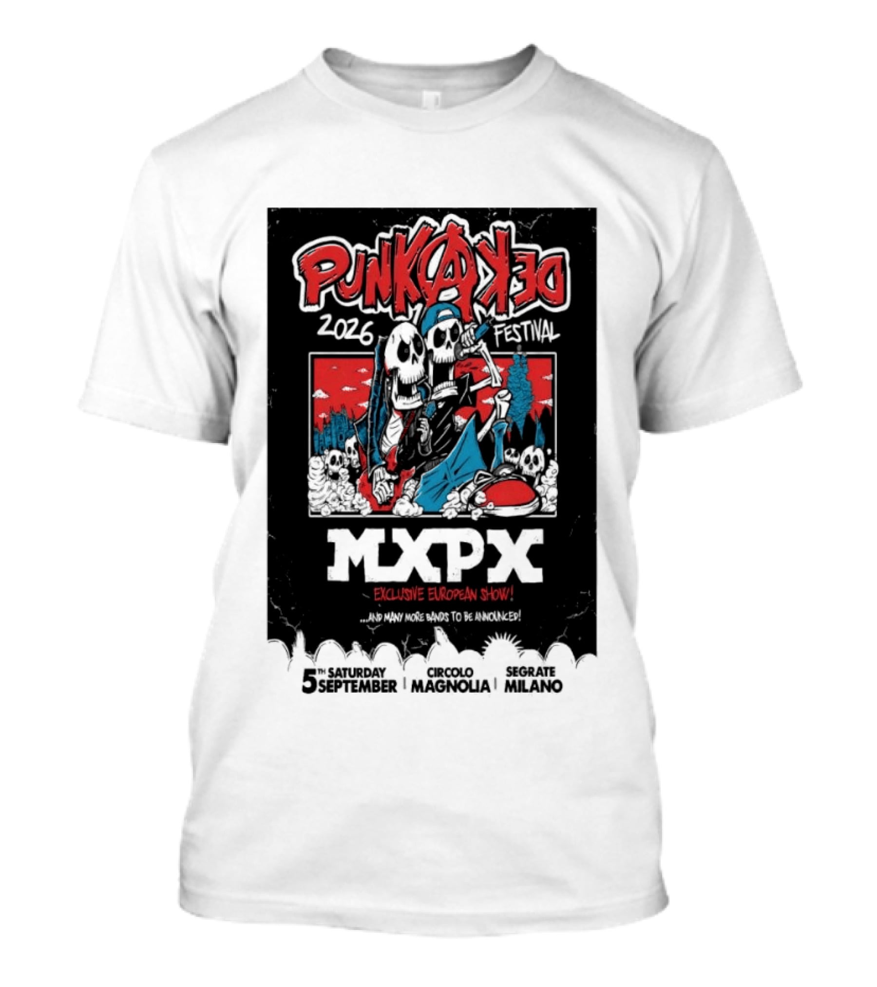 Punkadeka MXPX Exclusive European Show Festival 2026 Sept 5 Segrate Milano T-Shirt