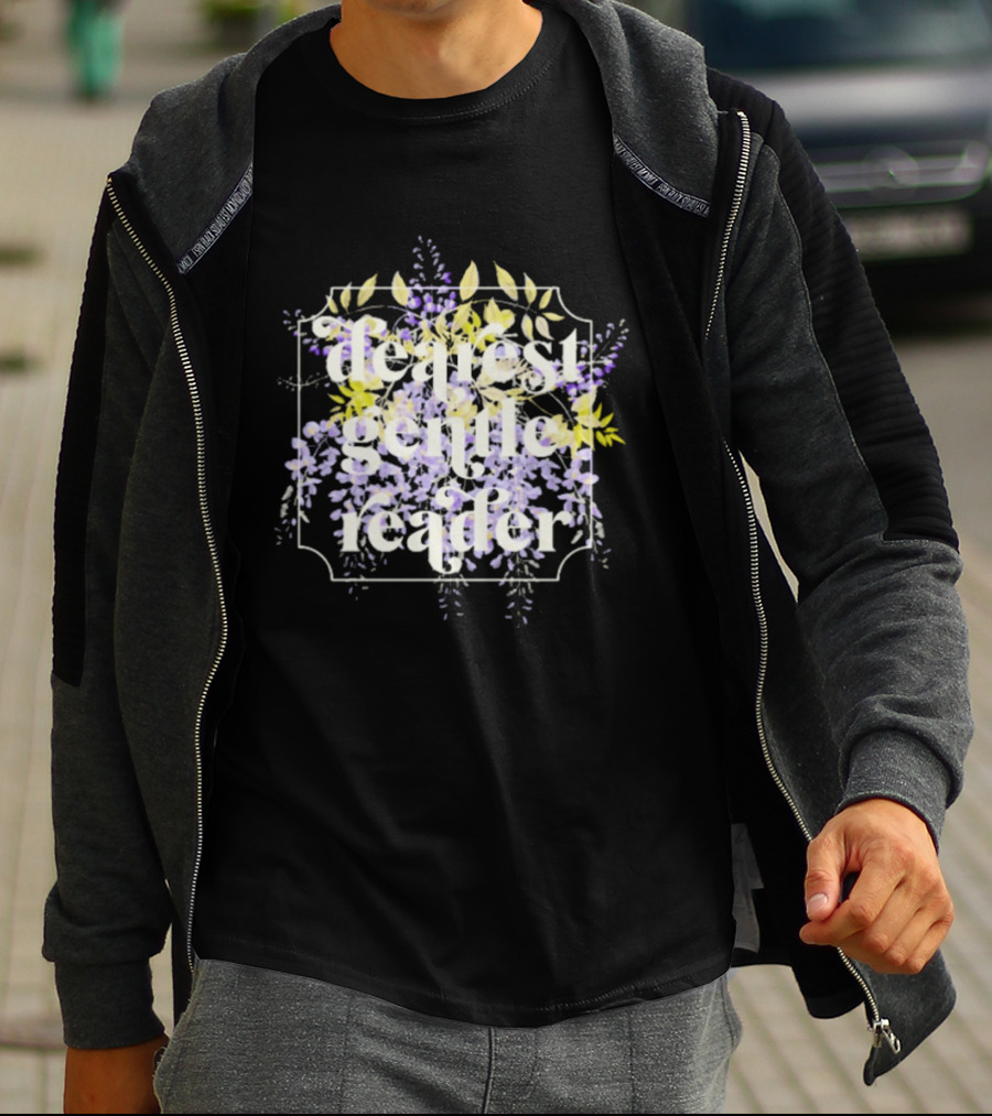 Dearest Gentle Reader Whistle Down Floral Lavender Yellow Botanical T-Shirt