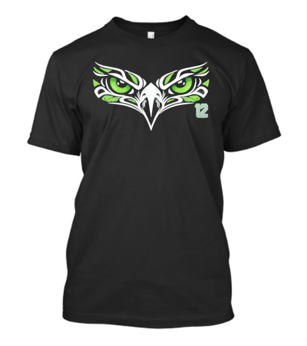 Seattle Seahawks City Hawk Eye Symbol 12th Man T-Shirt