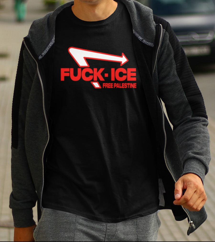 Fuck Ice Free Palestine Melt Ice T-Shirt