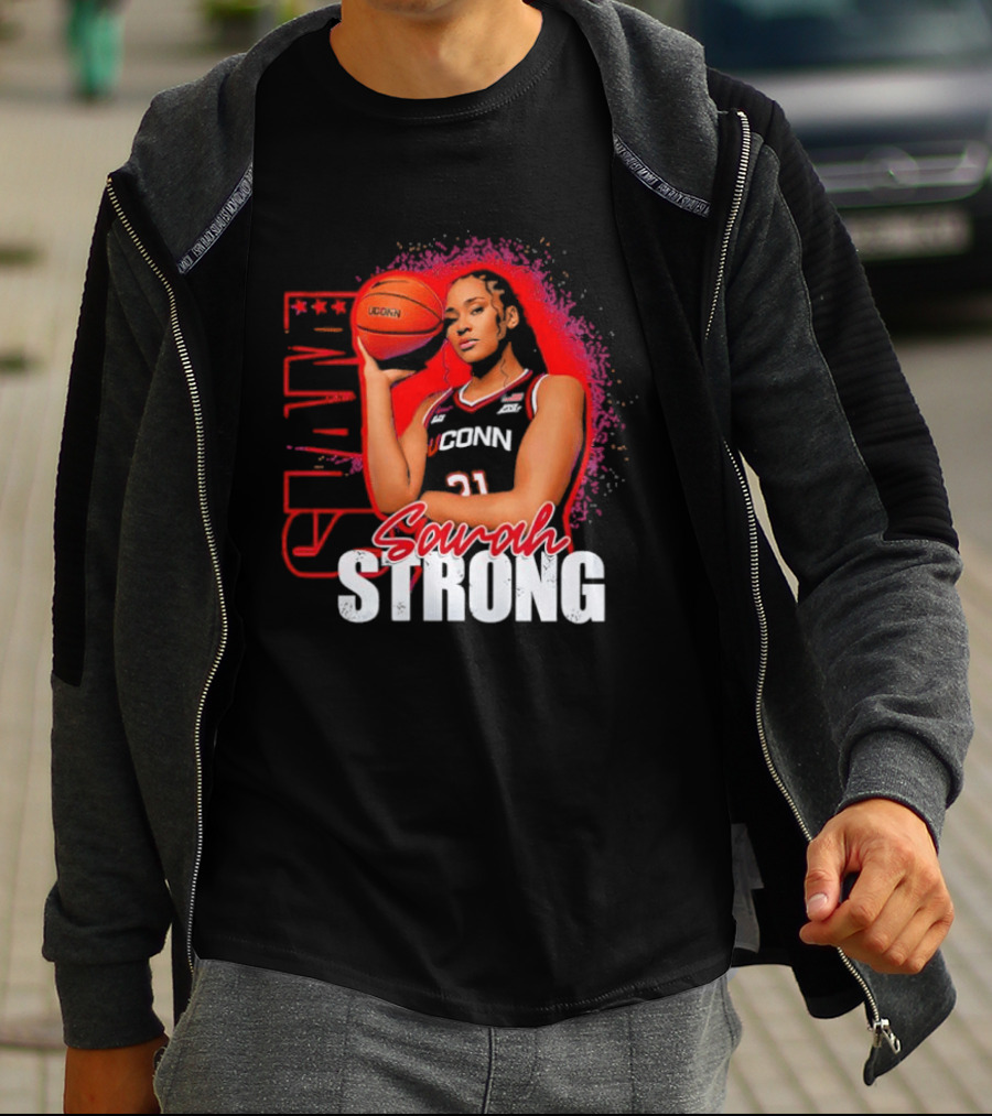 SLAM Sarah Strong #21 UConn Huskies Basketball Star T-Shirt