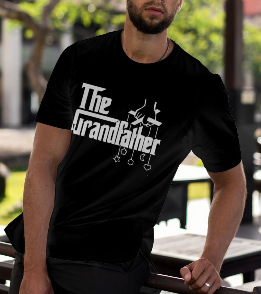 The Grandfather Puppet Strings Godfather Parody With Handguns And Baby Mobile T-Shirt