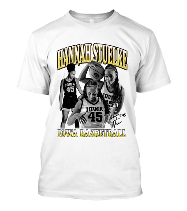 Hannah Stuelke Iowa Basketball #45 Player Collage T-Shirt