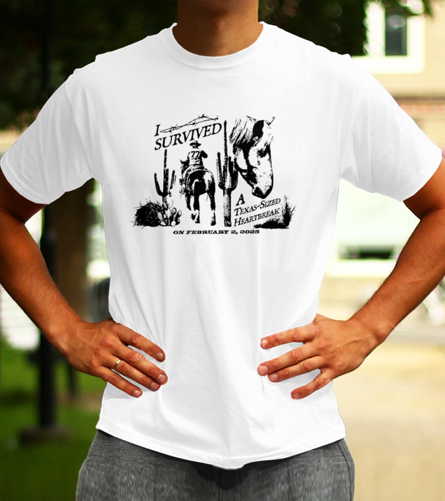 I Survived A Texas Sized Heartbreak September 6 Cowboys Cactus Horse T-Shirt