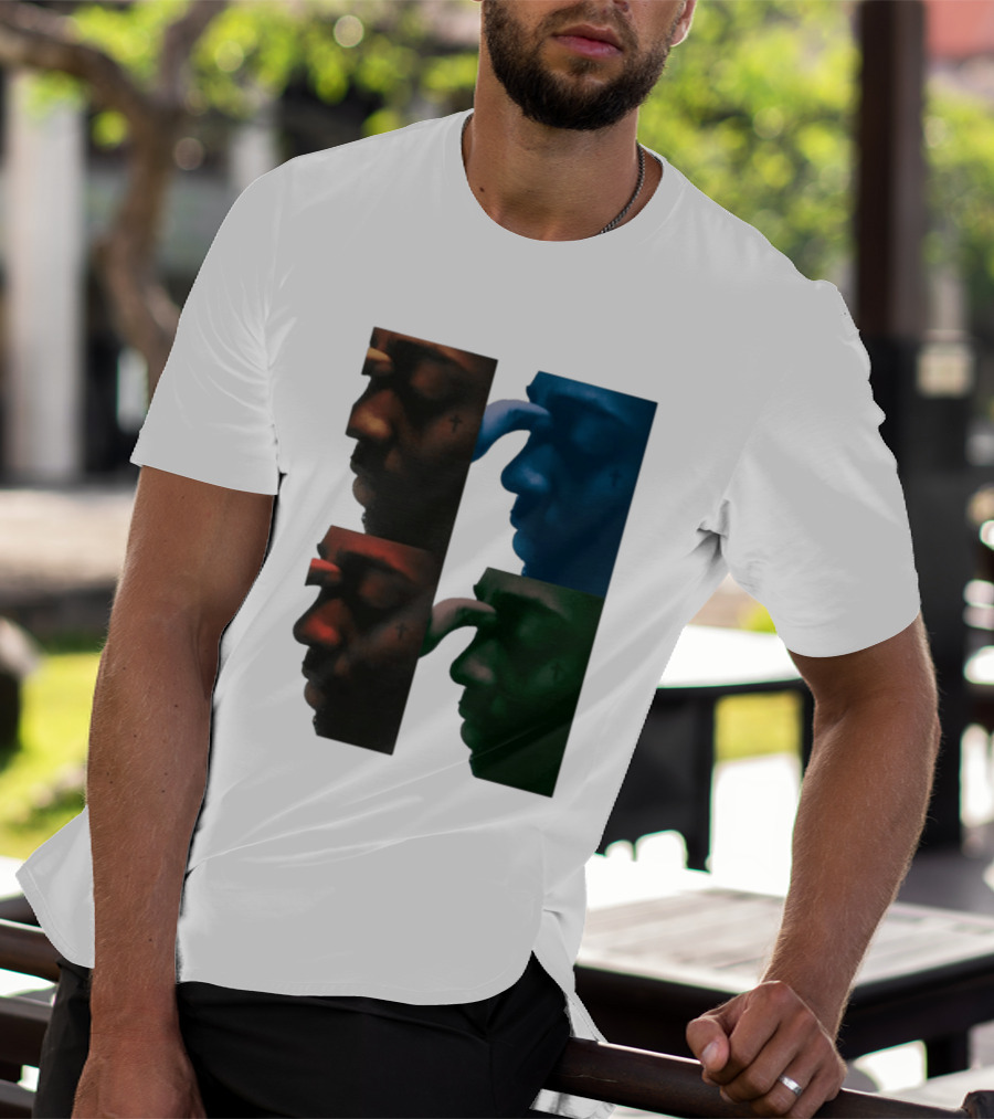 Brent Faiyaz Album Cover Cross Tattoo Four Panel Side Profile T-Shirt