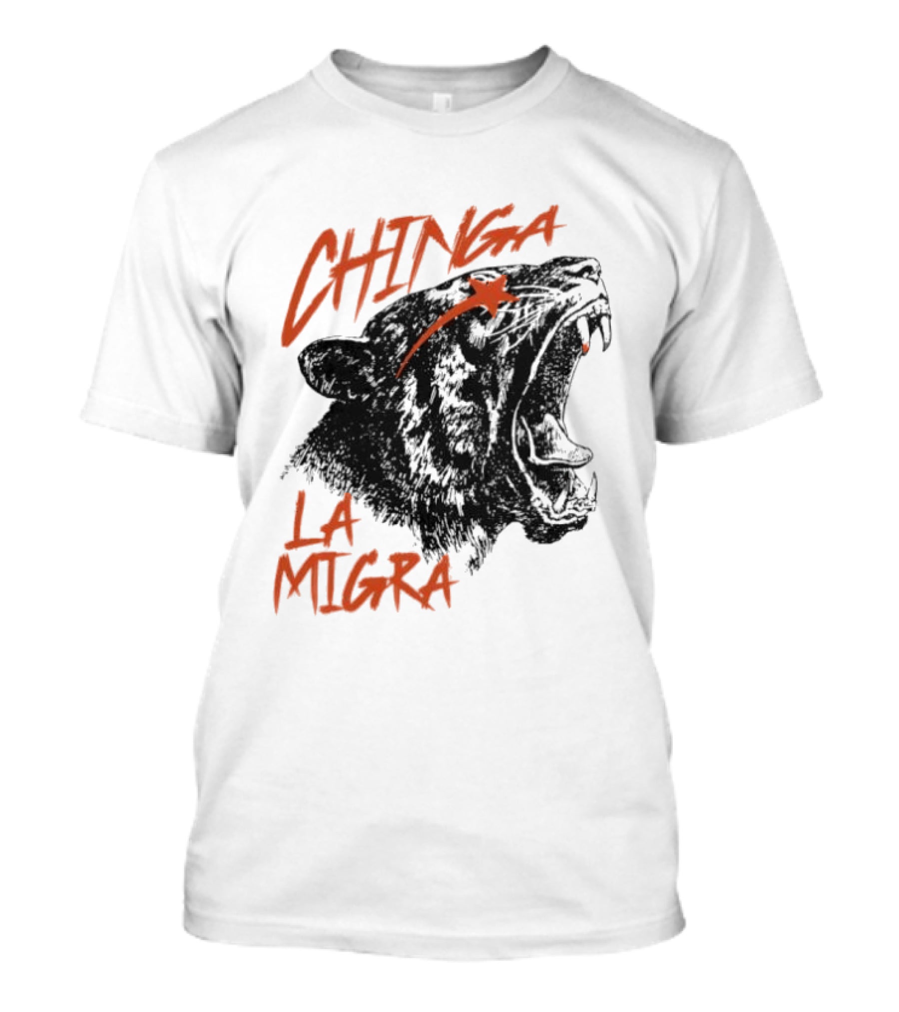 CHINGA LA MIGRA Roaring Tiger Immigrant Rights T-Shirt
