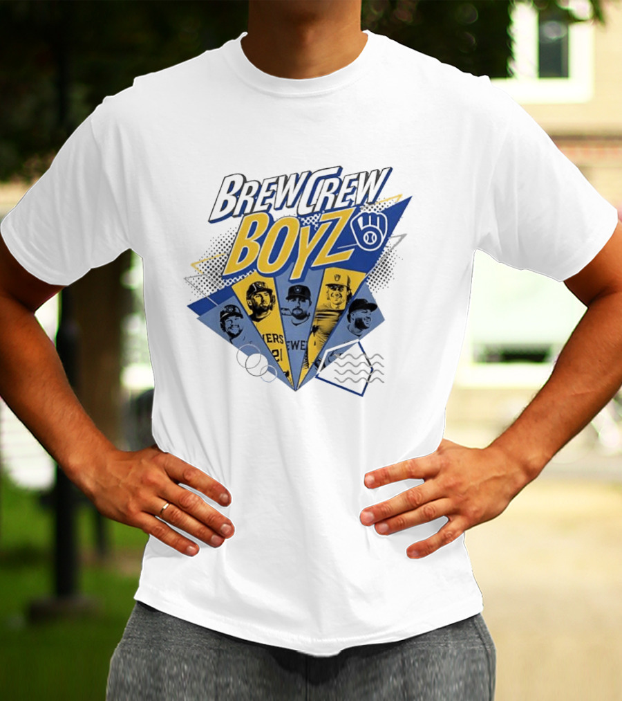 Milwaukee Brewers Brew Crew Boyz MLB Team Players Collage T-Shirt