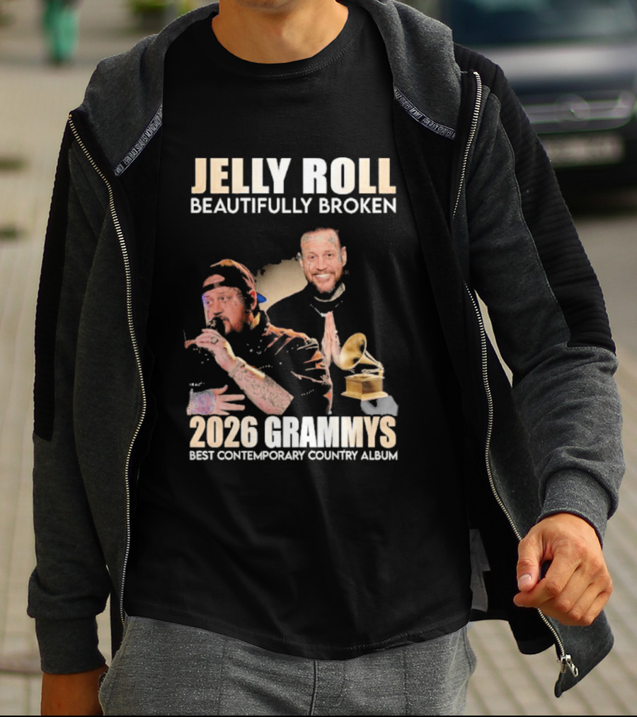 Jelly Roll Beautifully Broken 2026 Grammys Best Contemporary Country Album T-Shirt