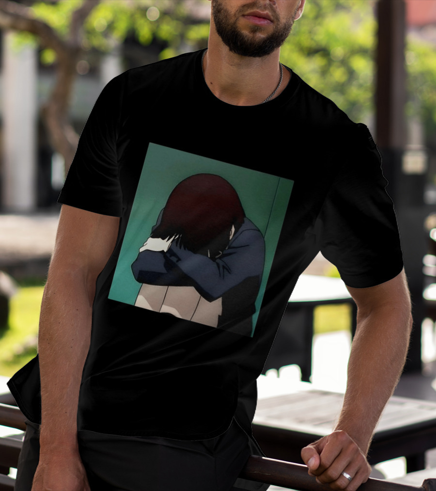 Lain Iwakura Sad Girl In Serial Experiments Lain Anime Iconic Scene T-Shirt